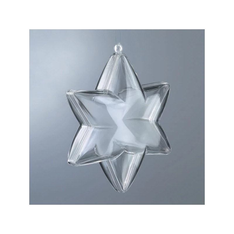 Kétrészes műanyag csillag, 10 cm, 6 ágú