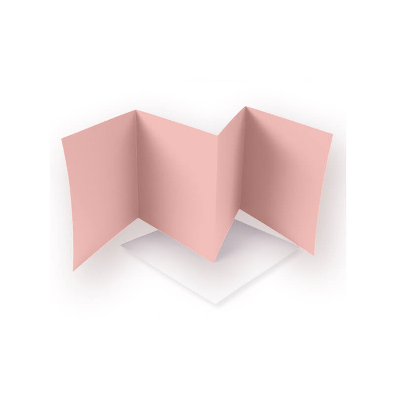 Leporelló kártya - rózsaszín, 13,5x13,5 cm, 4 lapos