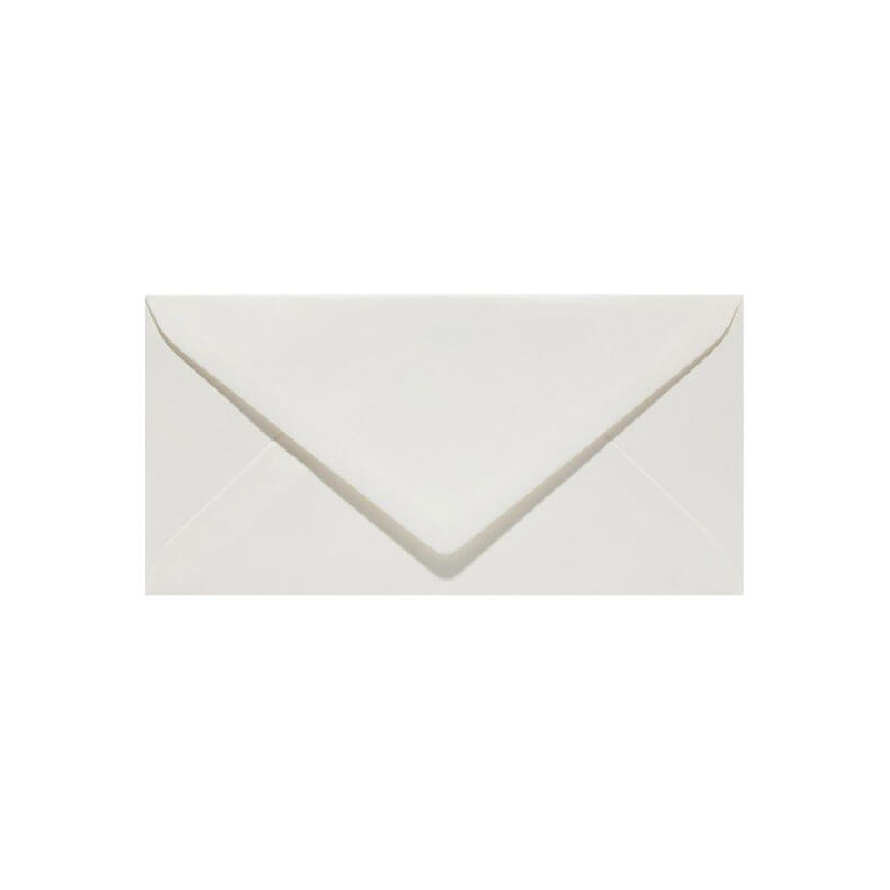 Original papír boríték, francia, struktúrált, elegáns, 11x22 cm - 03 carnation white, fehérszegfű