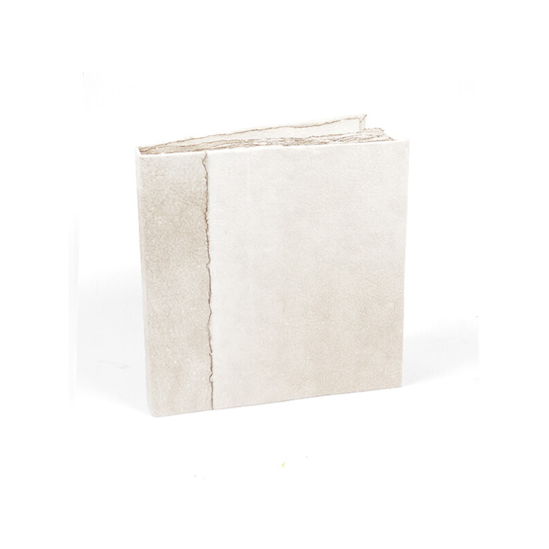 Merített papír album, varrott - 20x20 cm, fehér 20 lapos