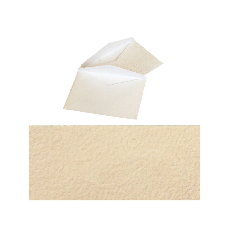 Merített papír boríték - C6, 11x16 cm - antik, 3 db