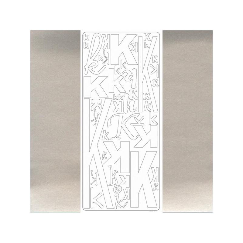 Kontúrmatrica - betű, K, ezüst, 0241  - AKCIÓS