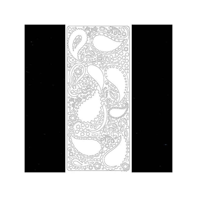 Kontúrmatrica - kasmír, fekete, 0497  - AKCIÓS