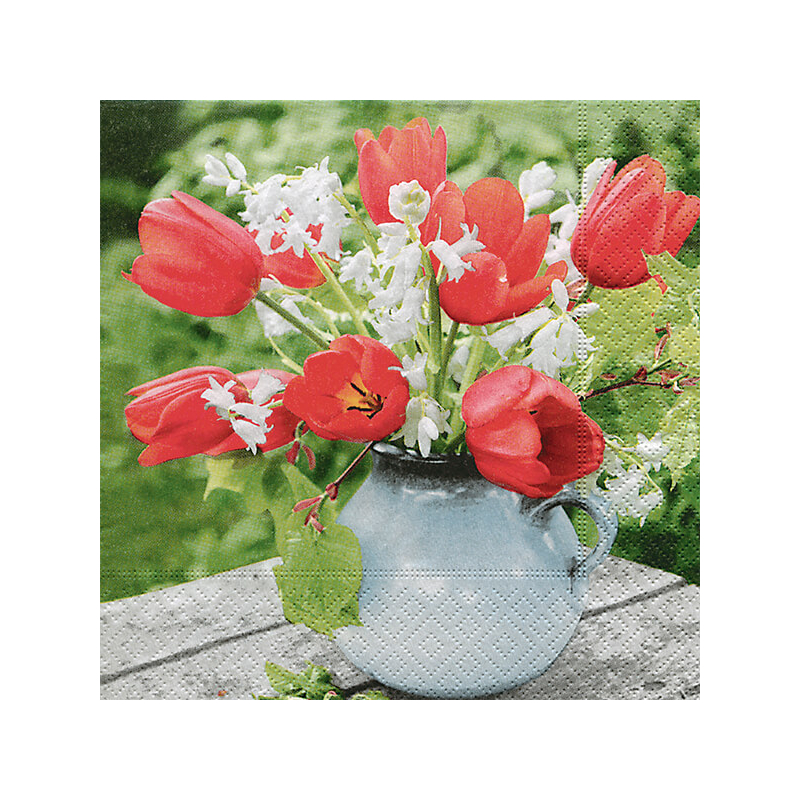Szalvéta csomagban - Piros tulipánok