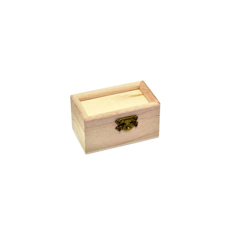 Fa mini doboz, teli tetővel - 8,3x4,5x4 cm