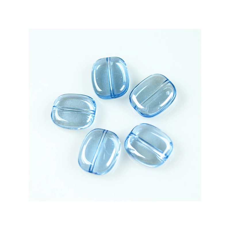 Üveggyöngy Yingli - szögletes, kék, 5 db