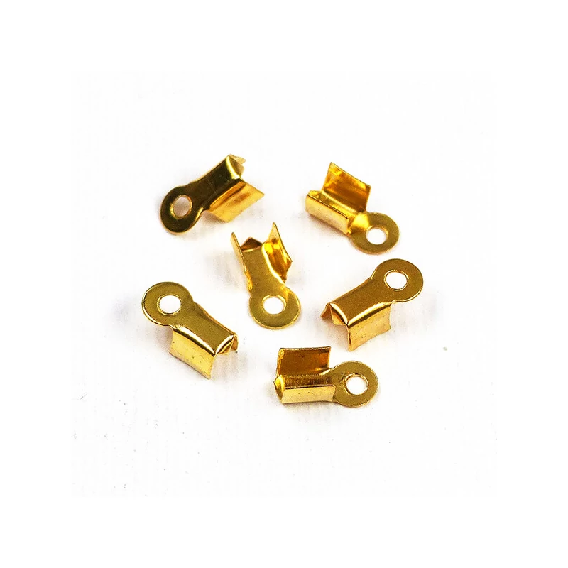 Bőr végzáró, szögletes - aranyszínű, 3x9 mm