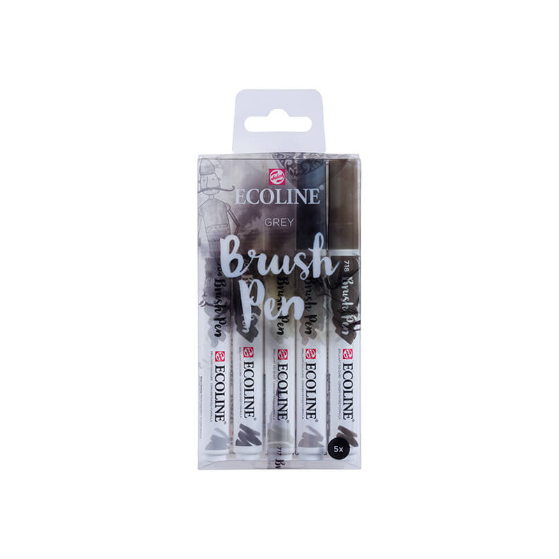 Talens Ecoline Brush Pen akvarell ecsetfilc készlet - 5 db, Grey