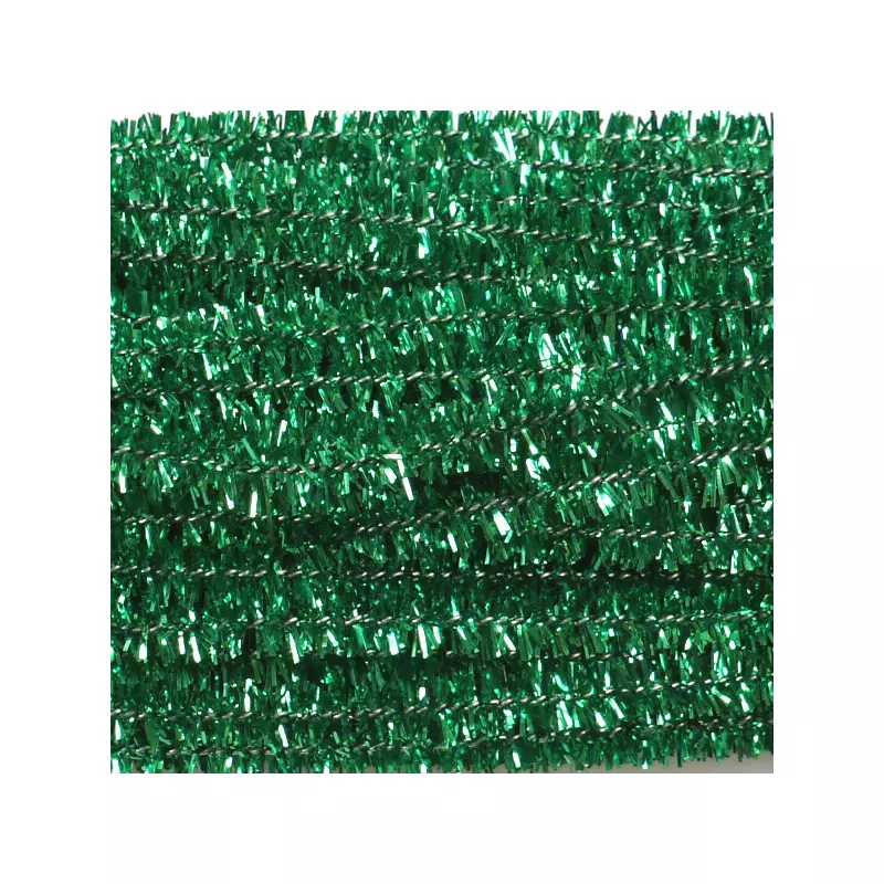 Zsenília, 30 cm - csillámos zöld