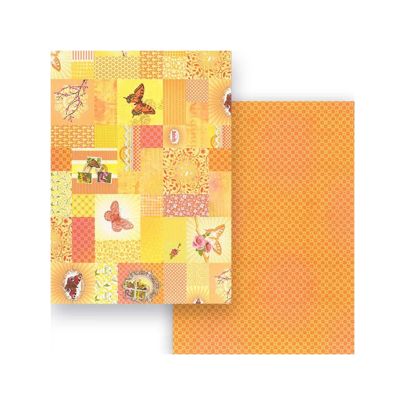 Fotókarton, A4 - Patchwork - narancs