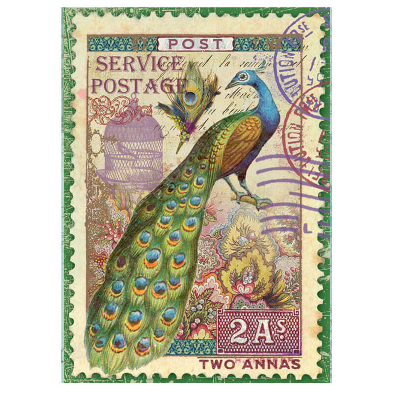 Rizspapír - Peacock post card, DFSA4050