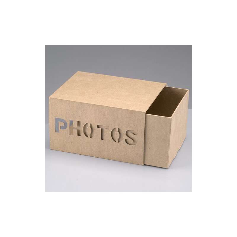 Papírmasé doboz, photos - 22x17x12,5 cm