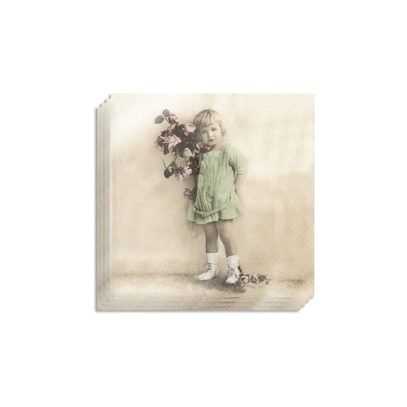 Szalvéta csomag, Sagen - Kislány virágokkal