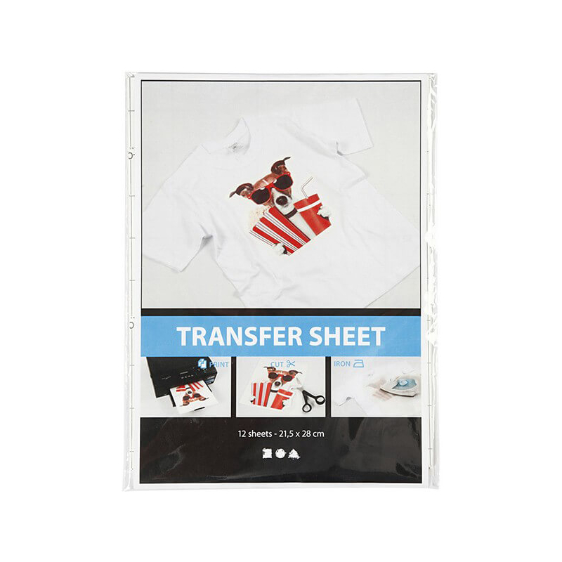 Nyomtatható, vasalható fólia színes textilre, Transfer Paper, 21x28 cm