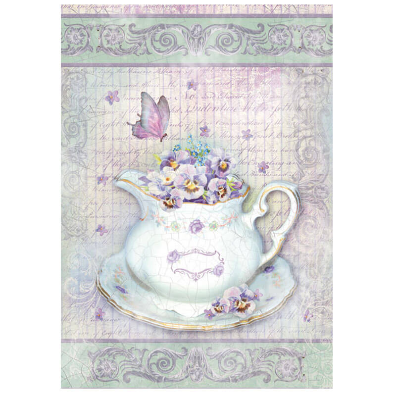 Rizspapír - Lilac teapot, DFSA4108