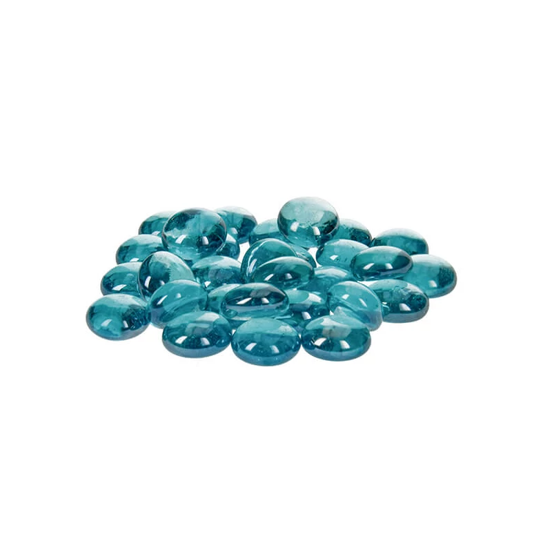 Üvegkavics, 18-20 mm, 100 g - irizáló, türkiz
