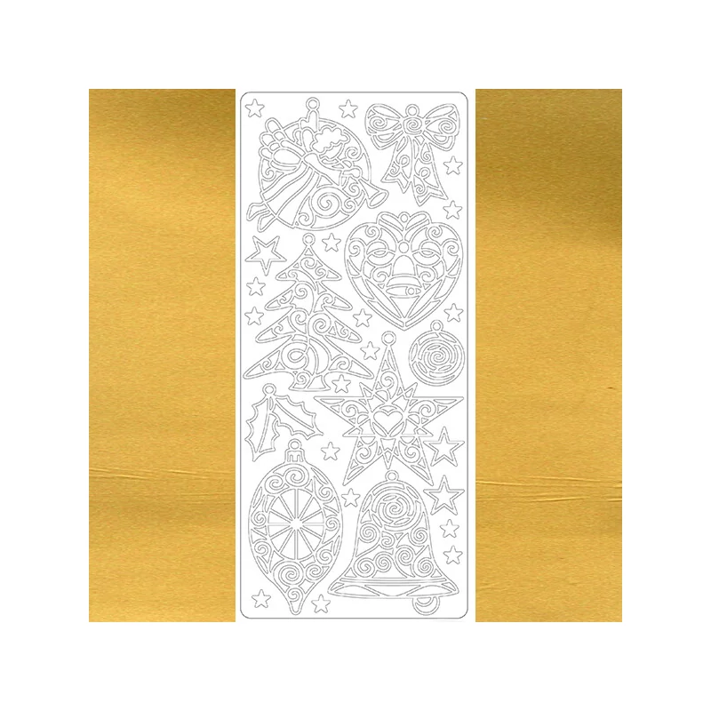 Kontúrmatrica - karácsonyfadíszek, arany, 2508