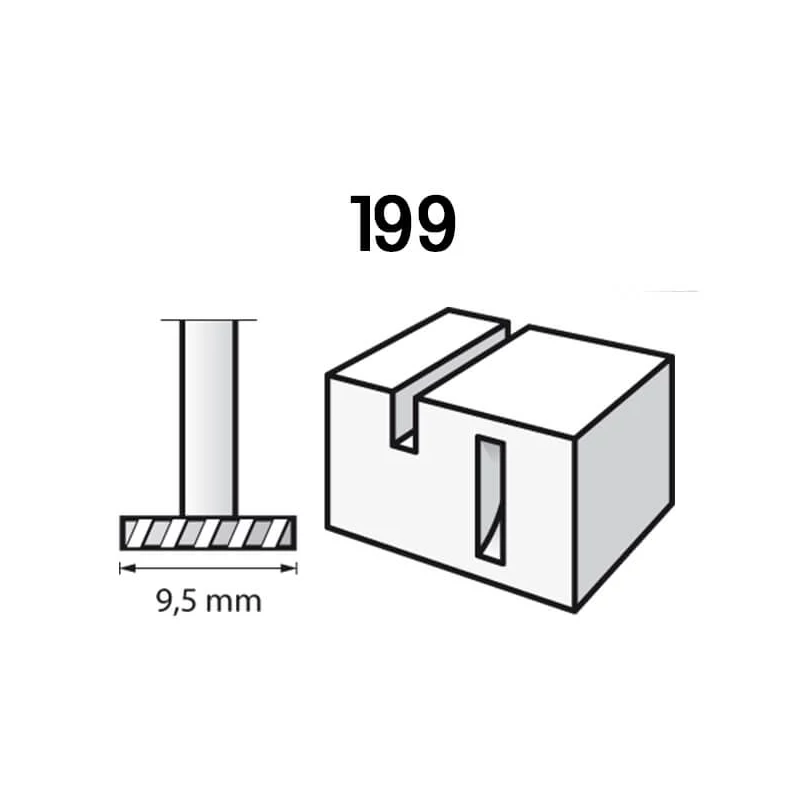 DREMEL Nagysebességű maró fej, 9,5 mm (199) rajz