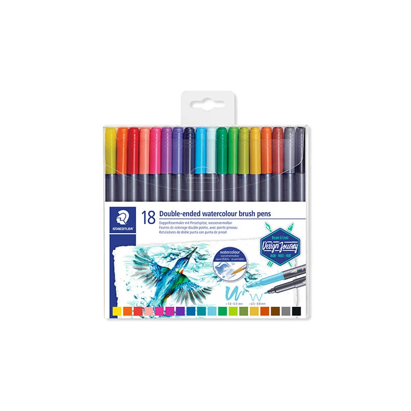 Ecsetirón készlet, Staedtler, Design Journey, kétvégű - 18 db