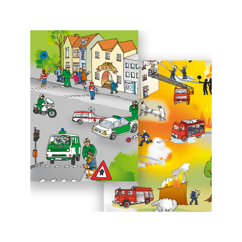 Fotokarton, 50x70 cm - Rendőrök, tűzoltók