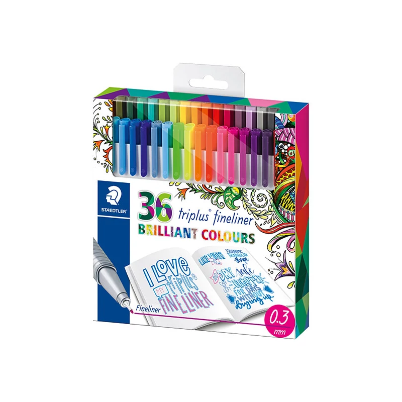 Tűfilc készlet, Staedtler, Triplus - 36 db