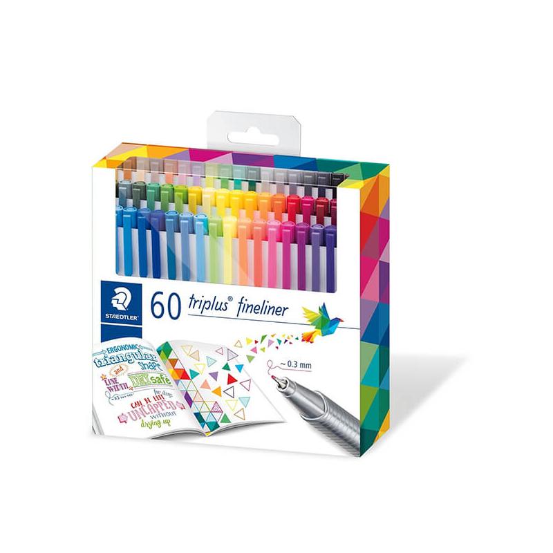 Tűfilc készlet, Staedtler, Triplus - 60 db