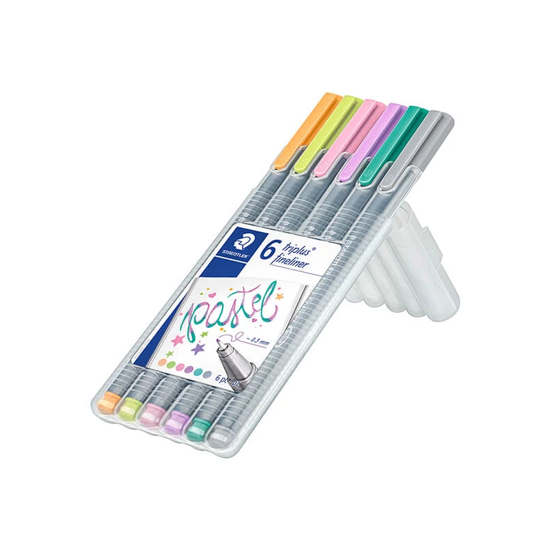 Tűfilc készlet, Staedtler, Triplus Pastel - 6 db