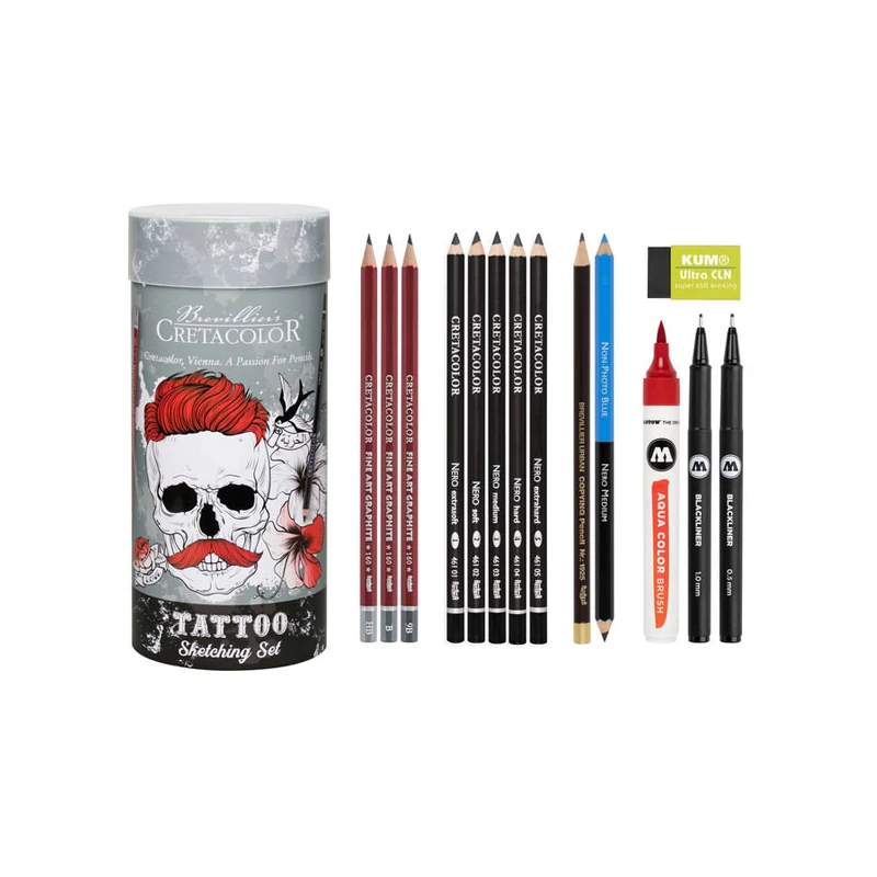 Cretacolor Tattoo Set rajz- és vázlatkészlet, 14 db-os