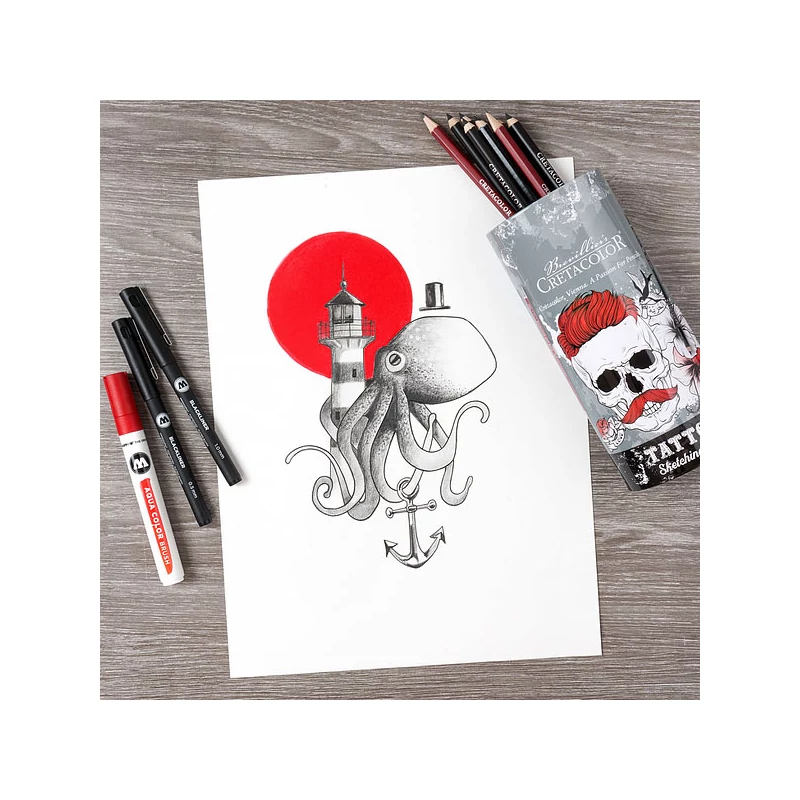 Cretacolor Tattoo Set rajz- és vázlatkészlet, 14 db-os