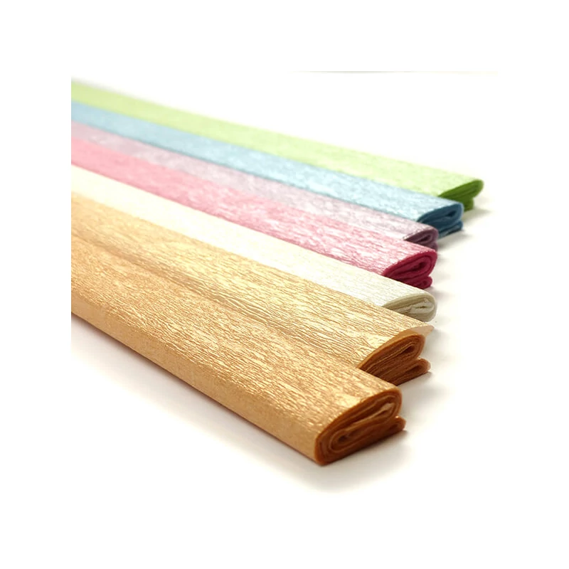 Krepp papír, 50x200 cm - gyöngyház, fehér