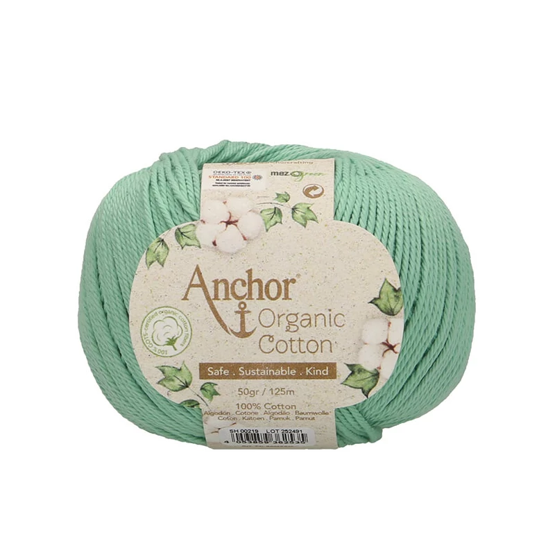 Horgolófonal, Anchor Organic Cotton, 50 g, vegán - 00219 erdei folyó