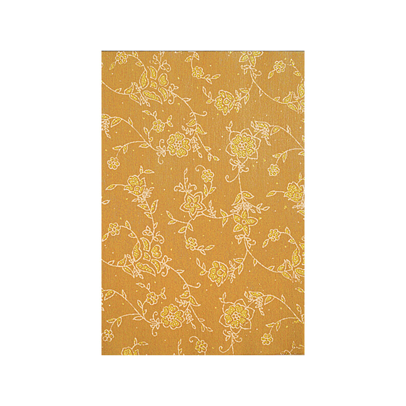 Pamutpapír, 50x70 cm, csillámos, virággal - 17, aranysárga