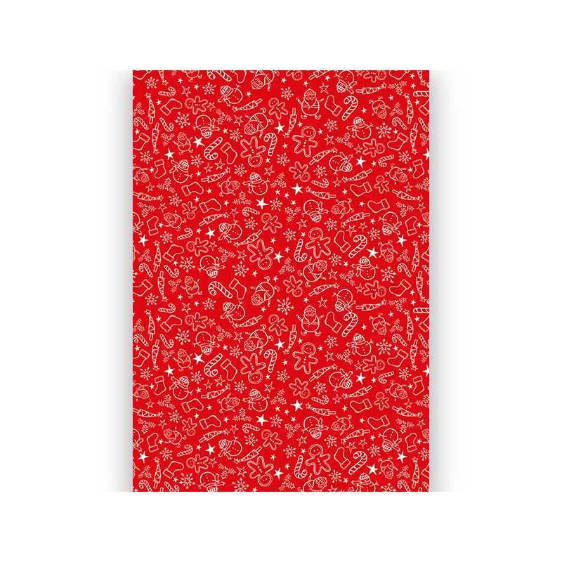 Transzparens papír, A4 - Karácsonyi firkák, piros