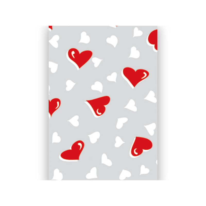 Transzparens papír, A4 - Kis szív, piros-fehér