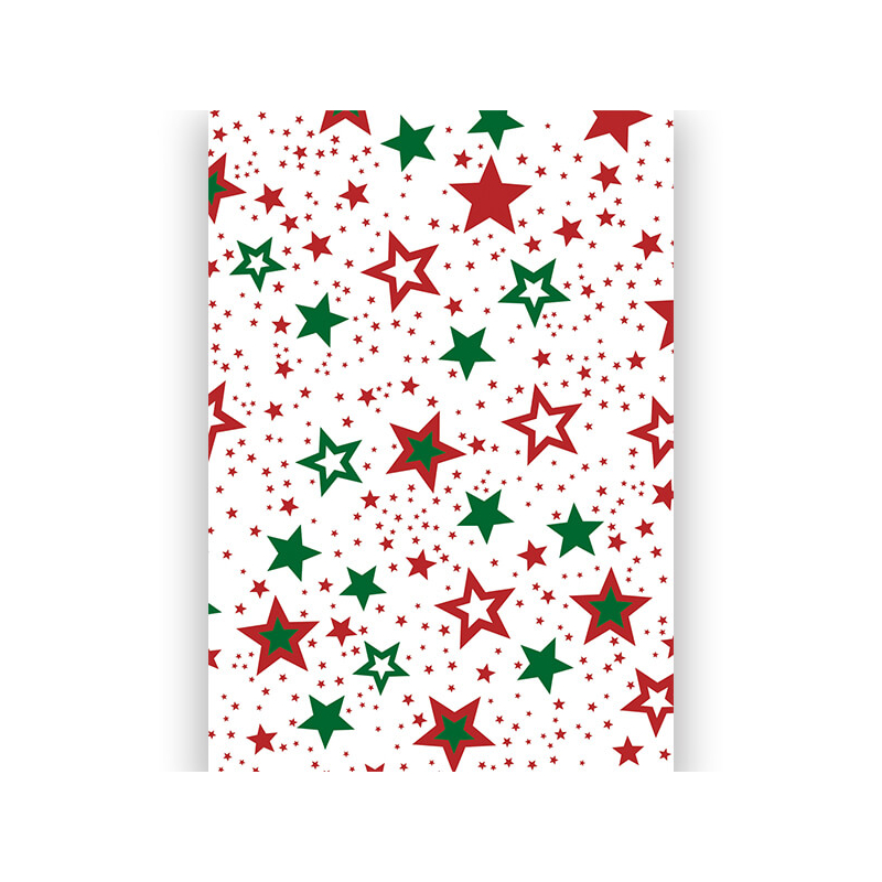 Transzparens papír, A4 - Csillagok, piros-zöld