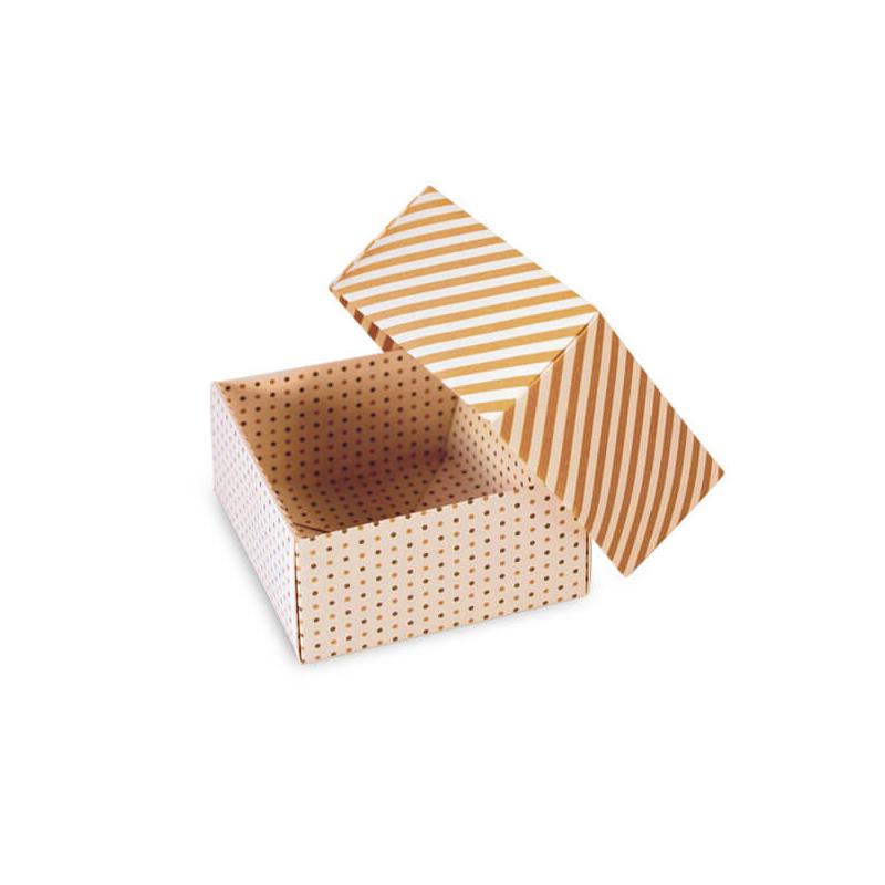 Origami papír, mintás - 80 g, 60 lap, 15x15 cm - Pöttyös-csíkos, krém