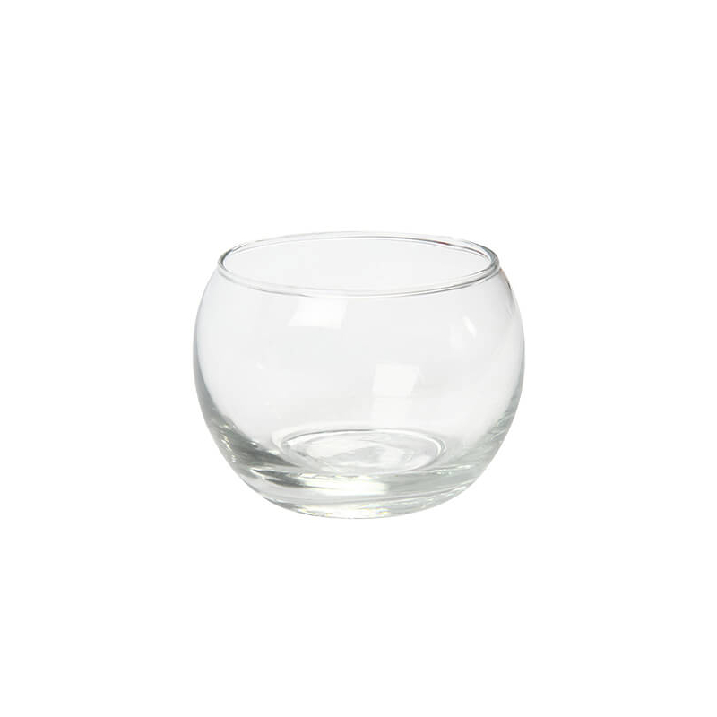Üveg gömb mécsestartó, 8x7 cm