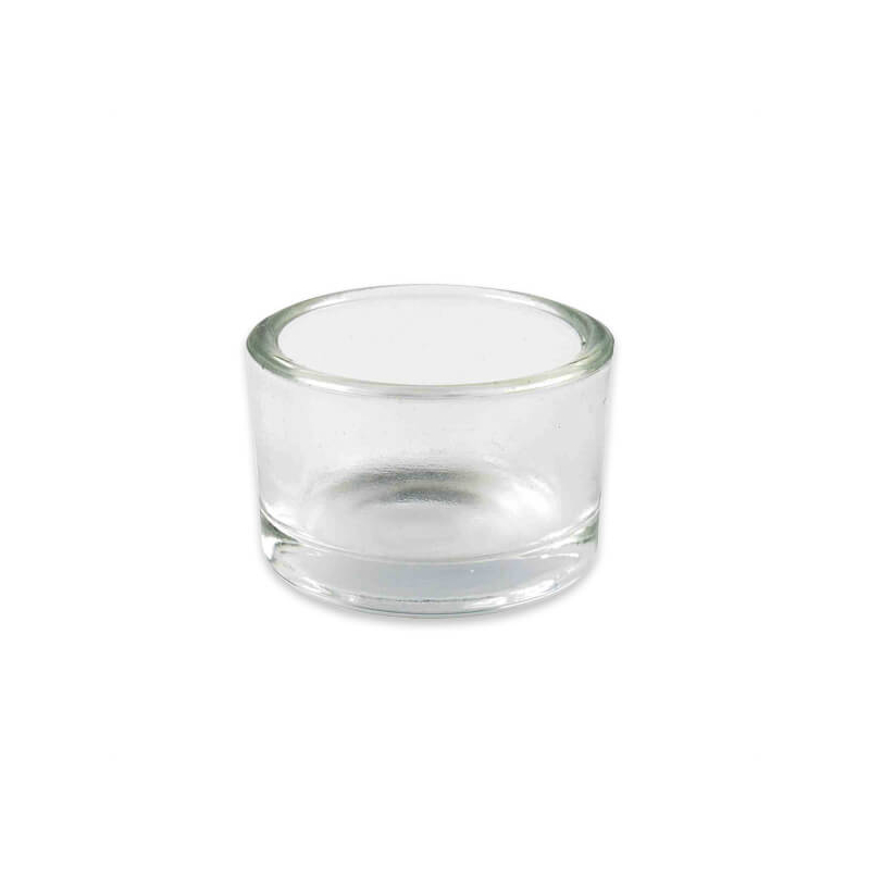Üveg mécsestartó - teamécses, kerek - 5x3,5 cm