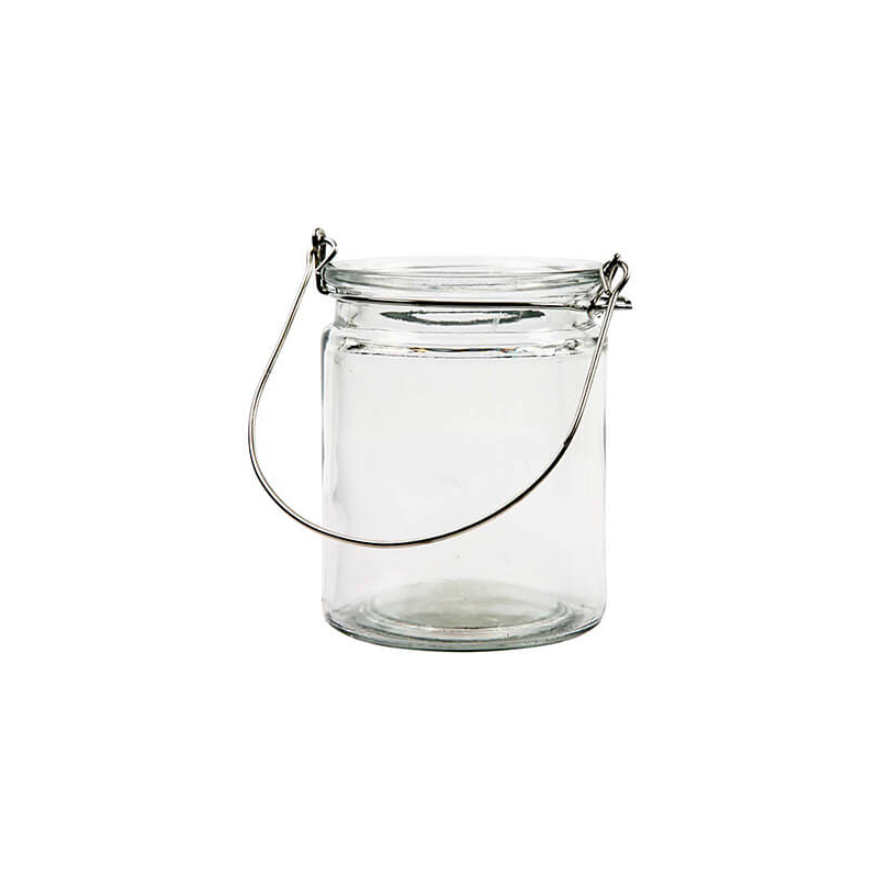 Üveg viharlámpa akasztóval - 8x10 cm