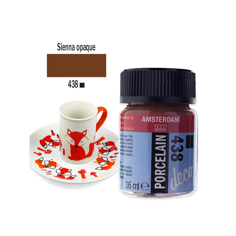 Amsterdam porcelánfesték 16 ml - szienna, fedő, 438