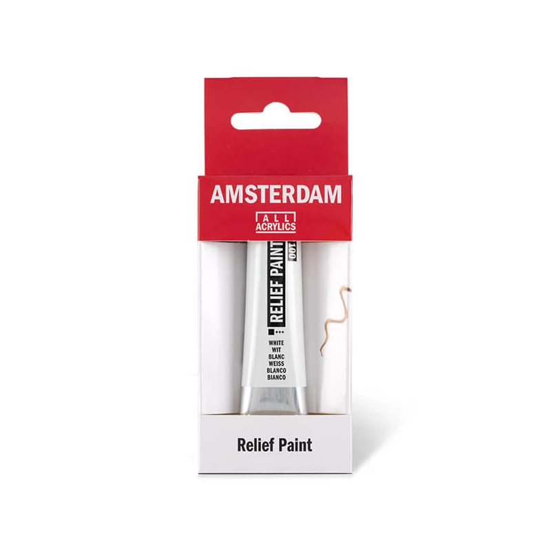 Amsterdam Relief Paint kontúrfesték, nem kiégethető, 20 ml - fehér, 100