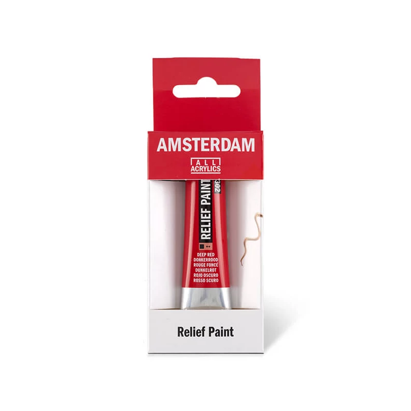 Amsterdam Relief Paint kontúrfesték, nem kiégethető, 20 ml - sötétpiros, 302