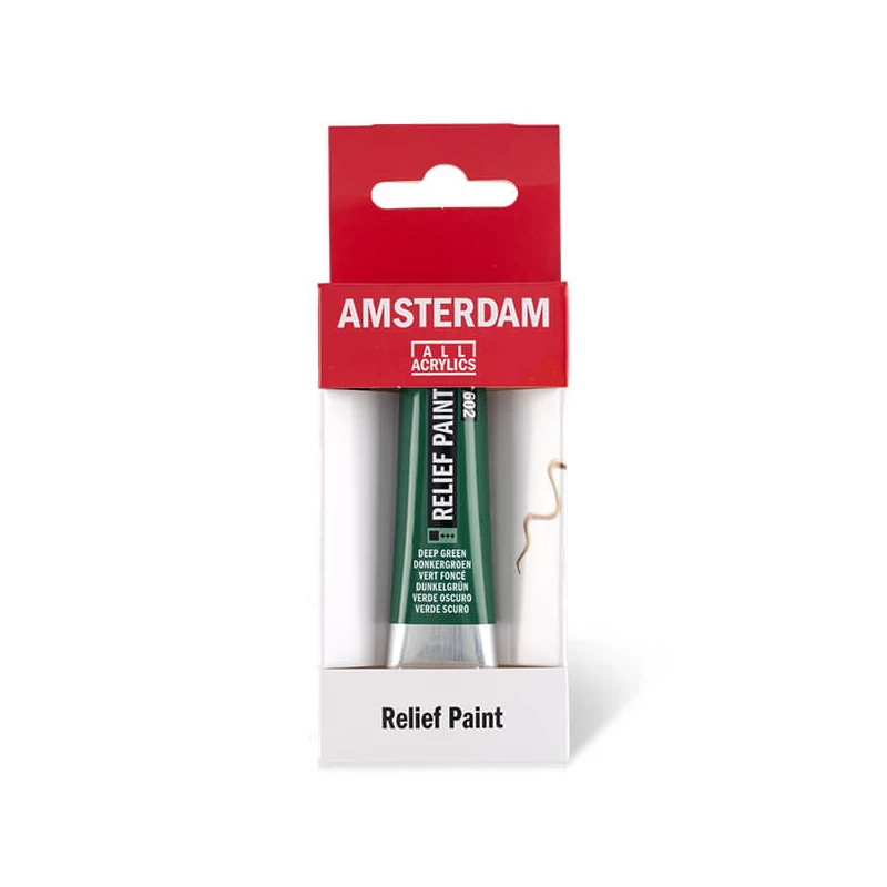 Amsterdam Relief Paint kontúrfesték, nem kiégethető, 20 ml - sötétzöld, 602