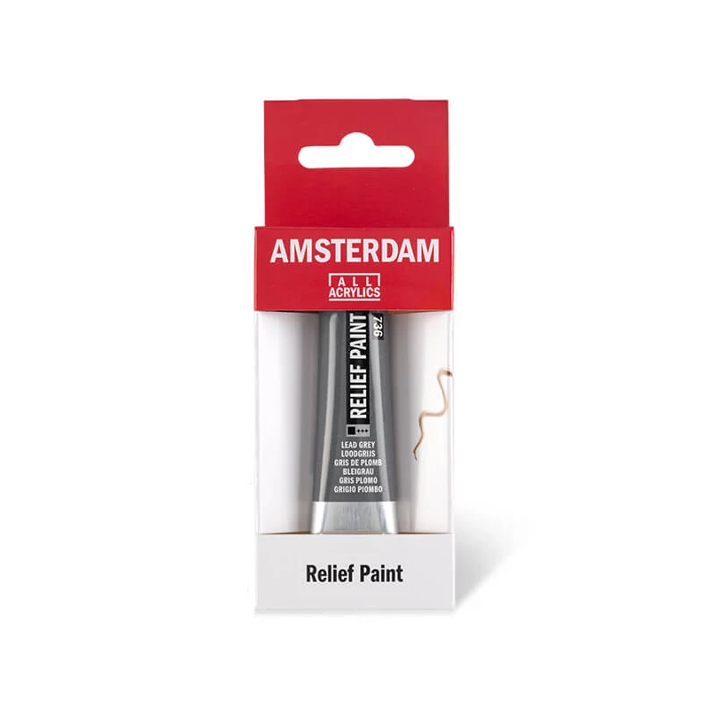 Amsterdam Relief Paint kontúrfesték, nem kiégethető, 20 ml - szürke, 736