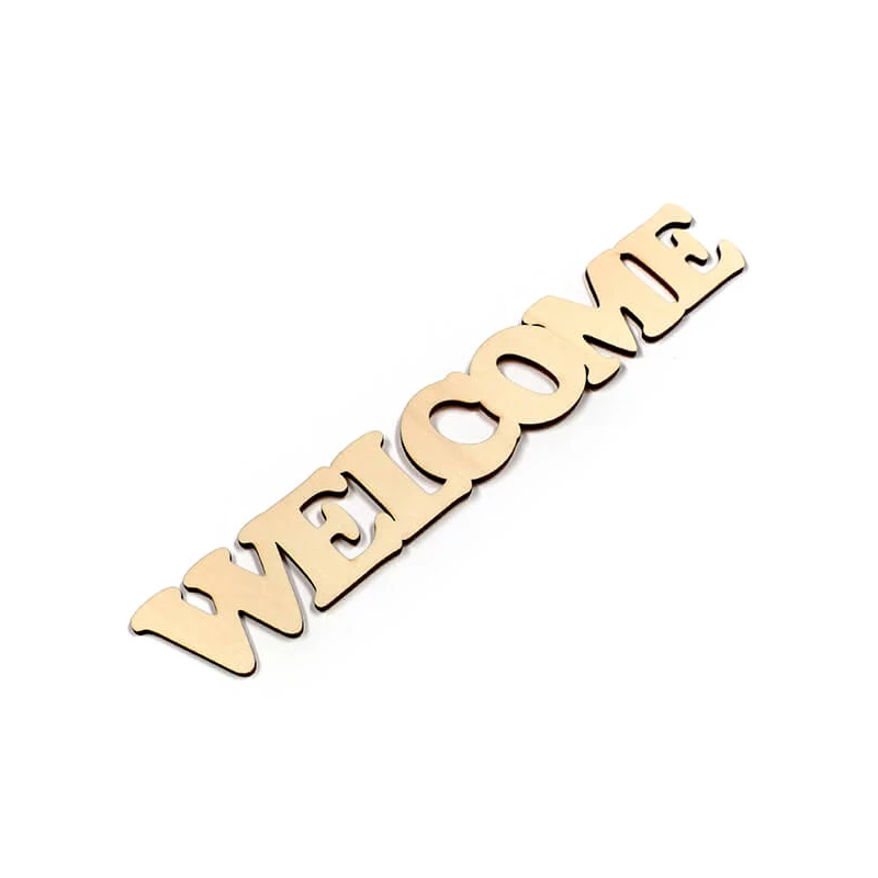 Fafigura, felirat - WELCOME, 32 cm