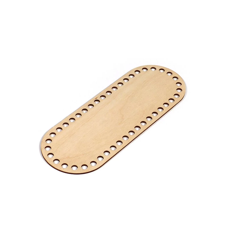 Horgolható fa alap, ovális - 25x9 cm, 8 mm lyukméret