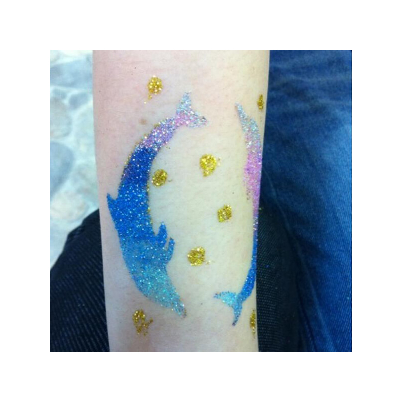 Tetováló sablon, öntapadós stencil - Delfinek 1