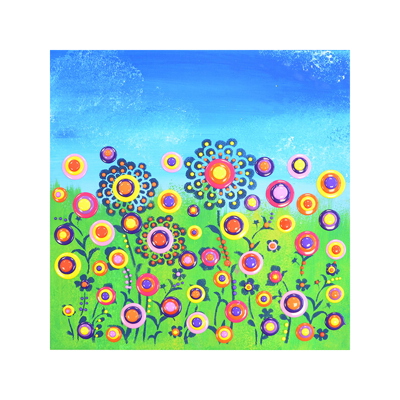 Pöttyöző festék készlet, Blob paint, 6x90 ml - Virágos rét