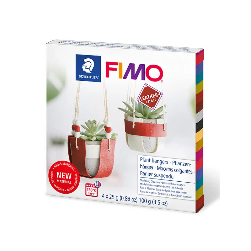 FIMO Leather Effect DIY süthető gyurma készlet, 4x25 g - Virágtartó