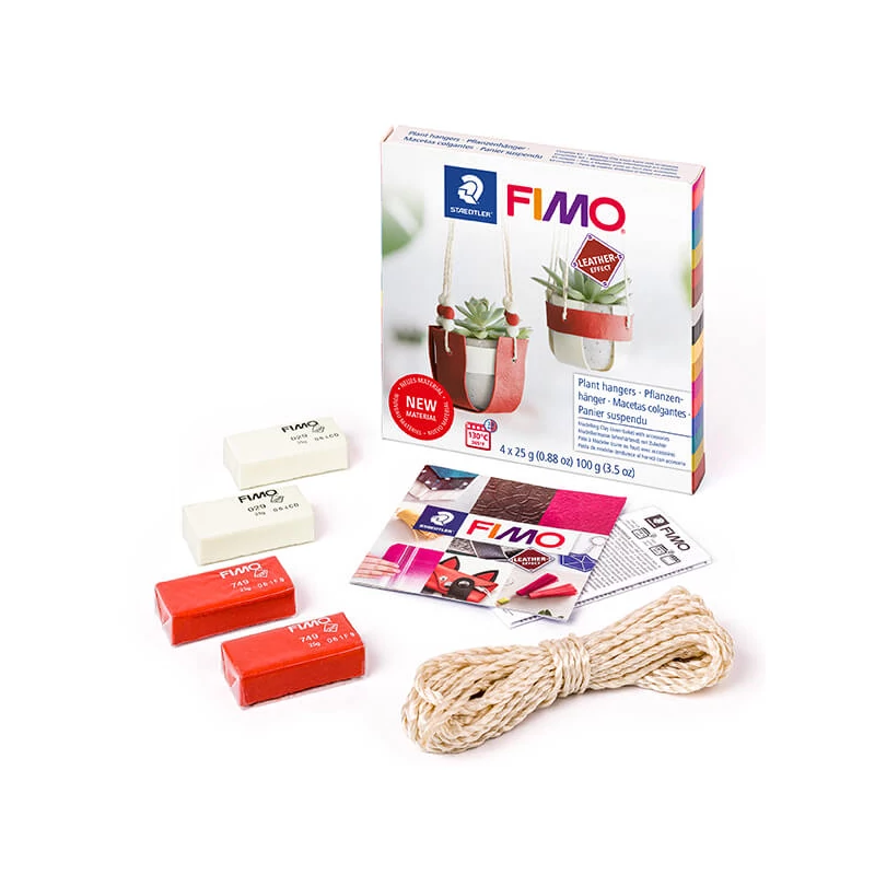 FIMO Leather Effect DIY süthető gyurma készlet, 4x25 g - Virágtartó